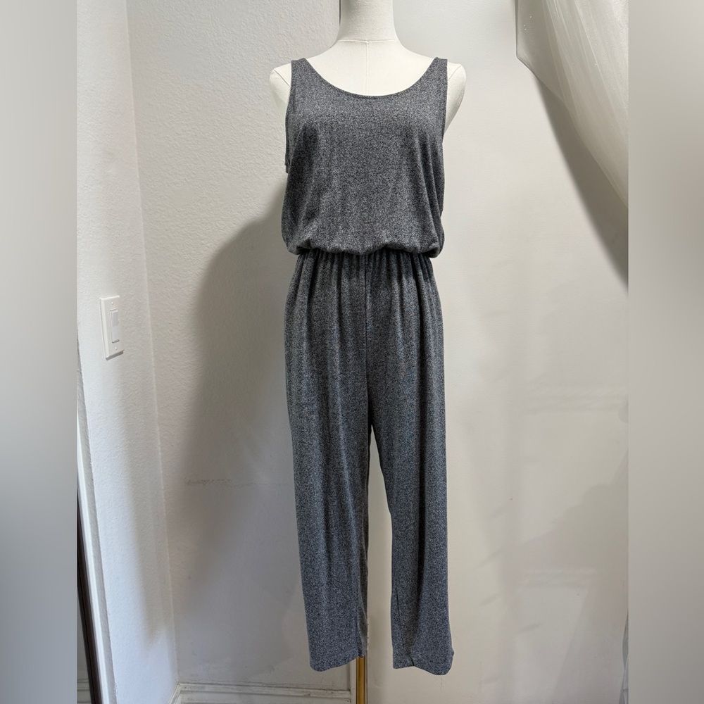 H&M Gray Jumpsuit with Relaxed Fit and Scoop Neckline